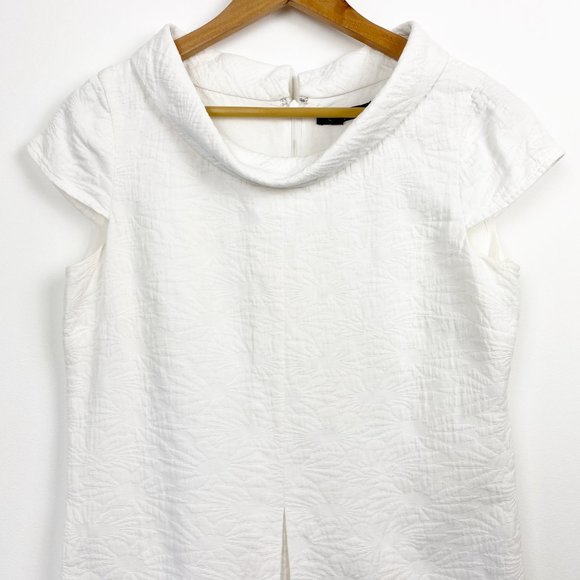 ETCETERA White Pleated Collared Dress Size 6 - Picture 2 of 9